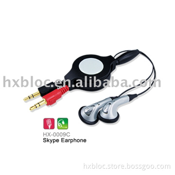 Retractable earphone &amp; Microphone